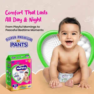 Navilo Premium Baby Diaper Pants, 3X Leak Protection, Criss Cross Layer